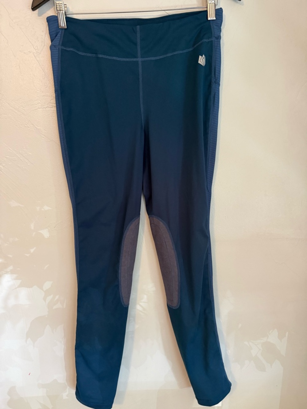 FitsT4 Sports Navy Equestrian Riding Leggings Knee Patch Tights Size M